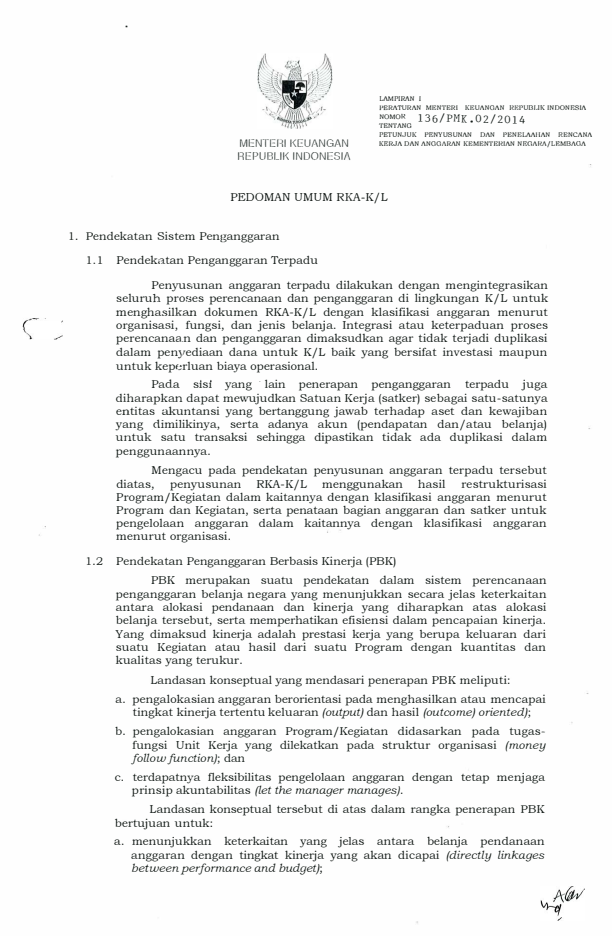 Peraturan Menteri Keuangan Nomor 136/PMK.02/2014