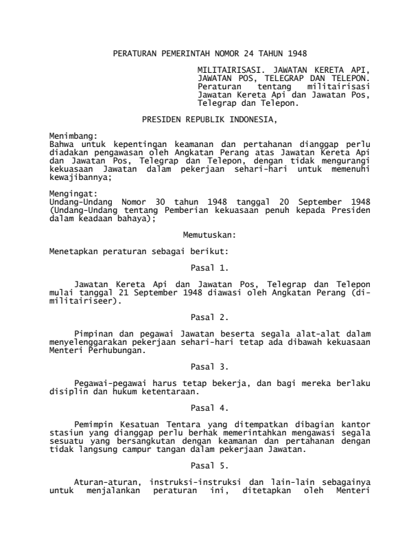 Peraturan Pemerintah Nomor 24 Tahun 1948