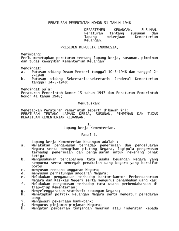 Peraturan Pemerintah Nomor 51 Tahun 1948