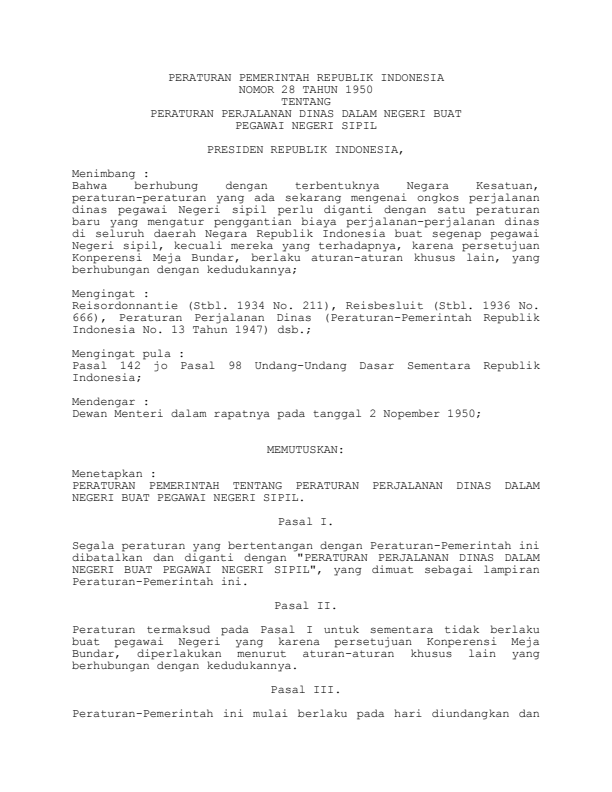 Peraturan Pemerintah Nomor 28 Tahun 1950