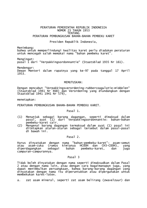 Peraturan Pemerintah Nomor 23 Tahun 1953