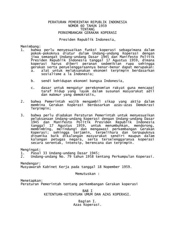 Peraturan Pemerintah Nomor 60 Tahun 1959