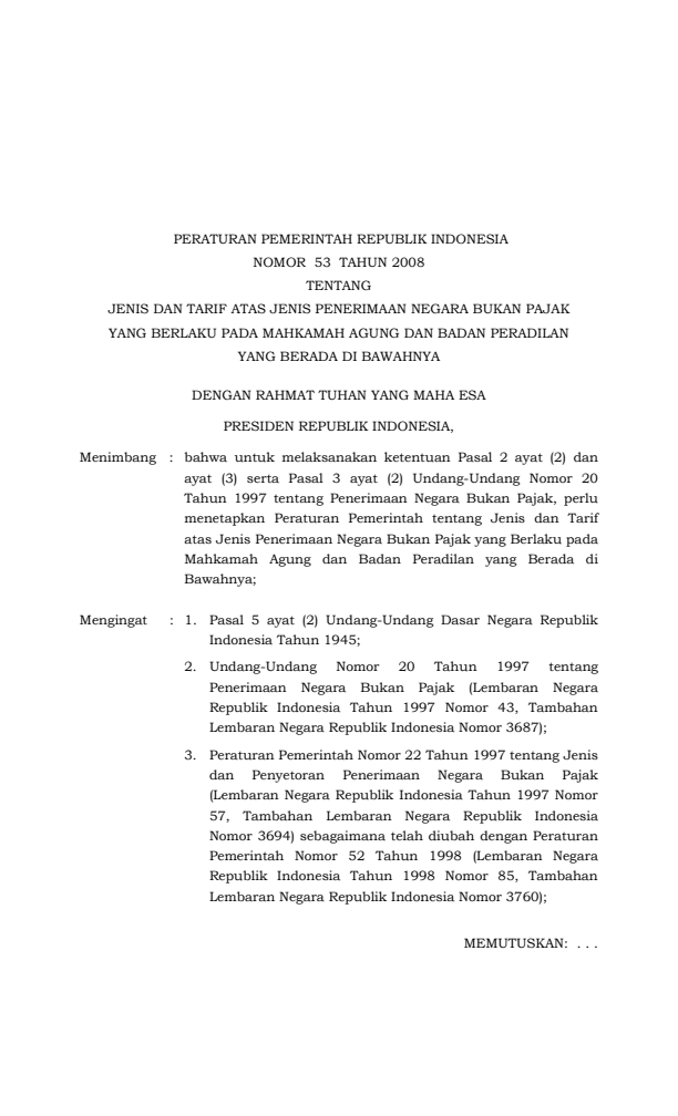 Peraturan Pemerintah Nomor 53 Tahun 2008