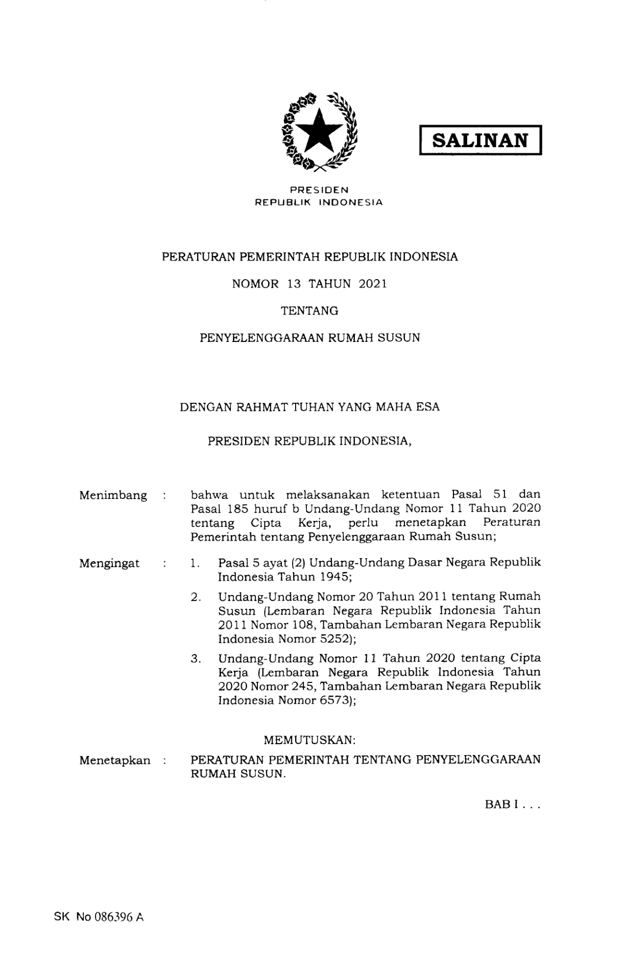 Peraturan Pemerintah Nomor 13 Tahun 2021