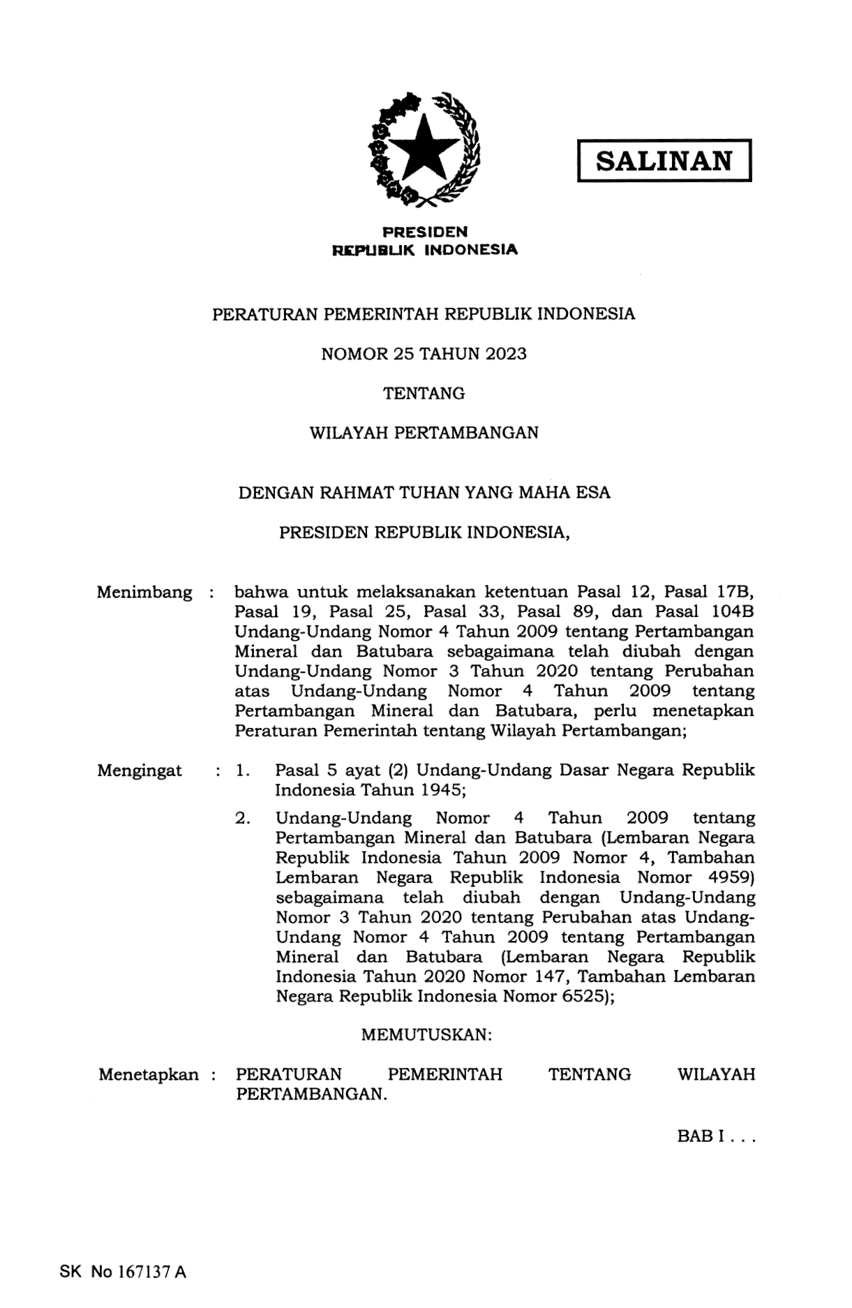 Peraturan Pemerintah Nomor 25 Tahun 2023