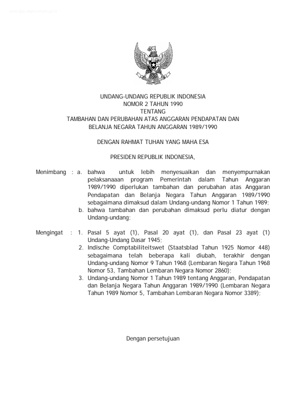 Undang-Undang Nomor 2 Tahun 1990