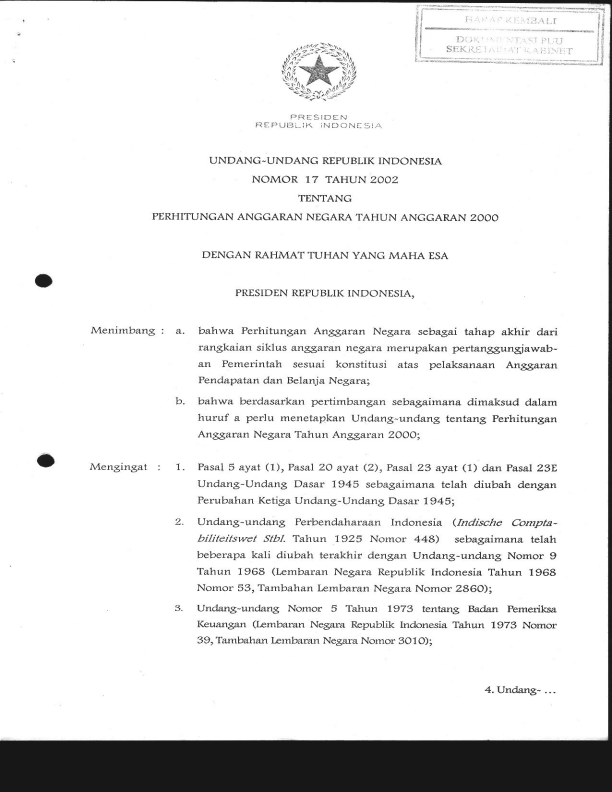 Undang-Undang Nomor 17 Tahun 2002