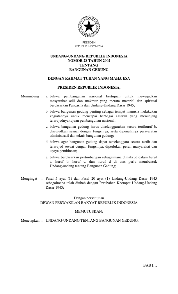 Undang-Undang Nomor 28 Tahun 2002