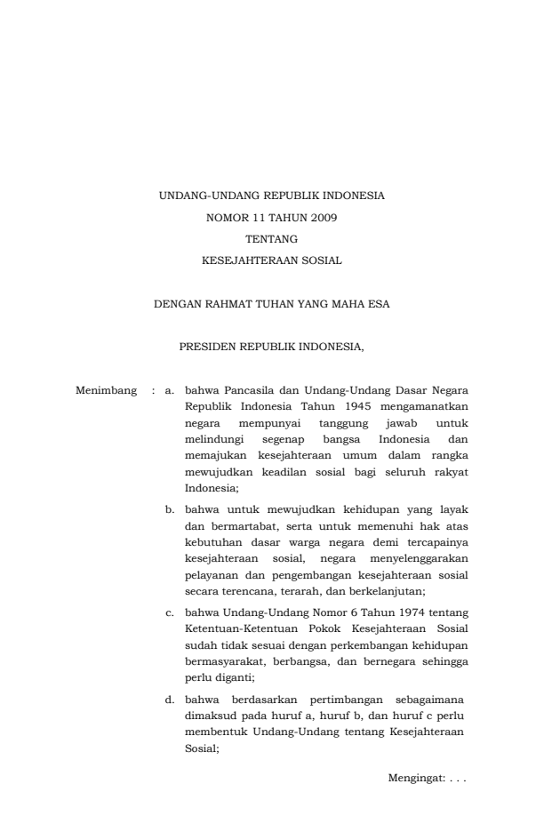 Undang-Undang Nomor 11 Tahun 2009