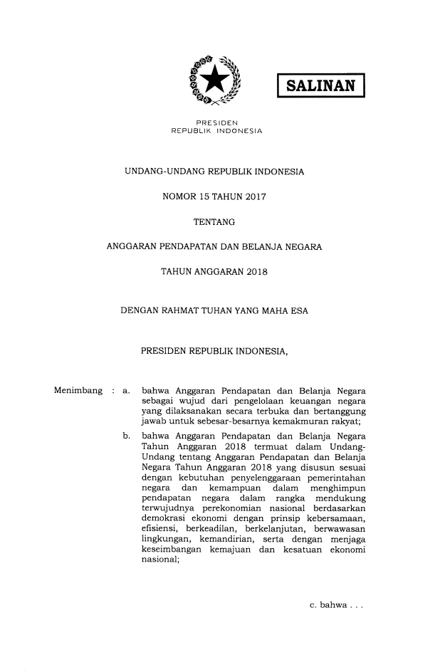 Undang-Undang Nomor 15 Tahun 2017